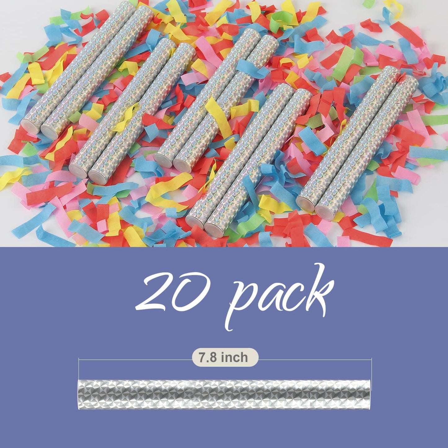 BATTIFE 10Pack Colorful Confetti Wands, Confetti Shoot Poppers, Tissue Paper Flick Flutter Sticks for Wedding Celebrations, Anniversary, Birthday Parties, Multi-color 7.8inch