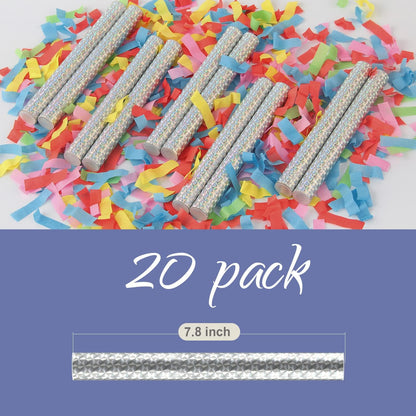 BATTIFE 10Pack Colorful Confetti Wands, Confetti Shoot Poppers, Tissue Paper Flick Flutter Sticks for Wedding Celebrations, Anniversary, Birthday Parties, Multi-color 7.8inch