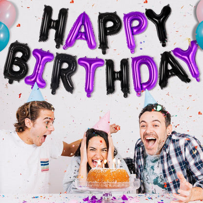 Happy Birthday Balloons Banner, Foil Balloon Personalized Name Letters Balloons Sign Birthday Party Decorations for Women Men Boys Girls Cream
