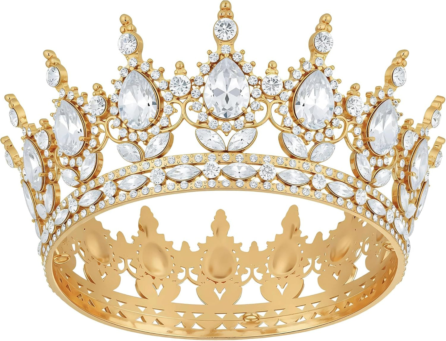 Crown Cake Topper, Balls Happy Birthday Cake Topper Pink Crown Birthday Candles Gold Butterflies, Corona Para Pastel, Cake Decorations for Birthday Wedding (Gold, Pink)