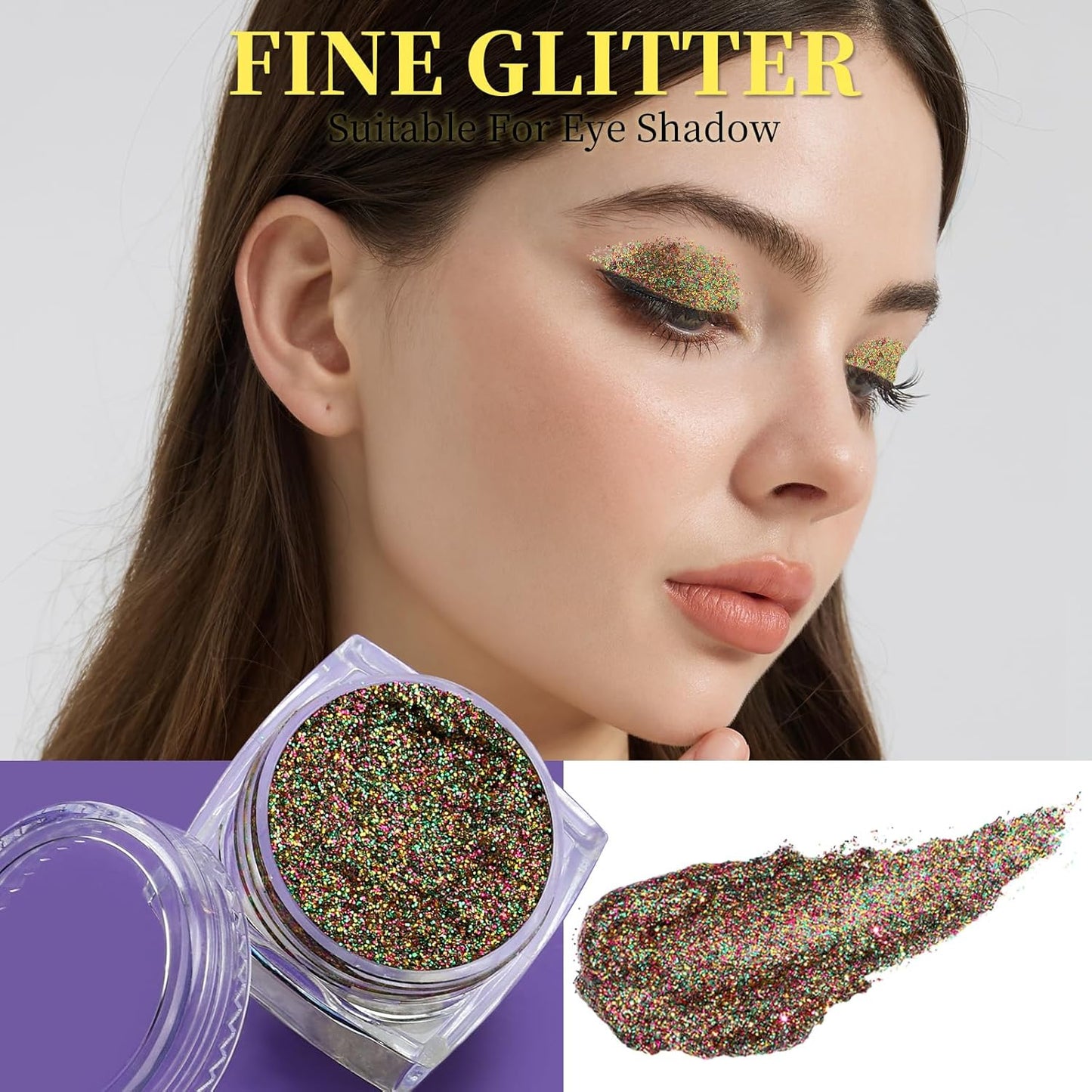 Teenitor 6 Colors Glow in The Dark Glitter Gel, Face Glitter Gel, Body Glitter Hair Glitter for Carnival Makeup UV Black Light Party Cheer Raves Festivals