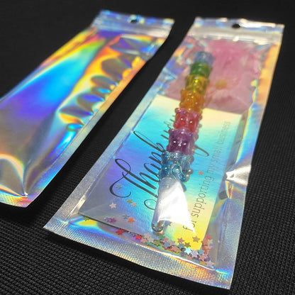 Trunple Smell Proof Bags & Resealable Foil Pouch Mylar Sample Bag Great for Party Favor Food Storage (Holographic Color) (50pcs-6x9 inch)