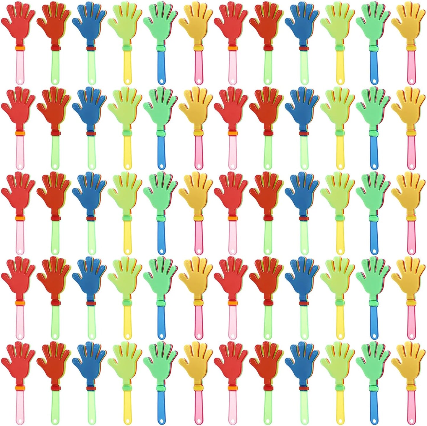 120 Pcs Colorful Hand Clappers 7.5 Inch Clappers Noisemakers Noise Makers Party Favors Plastic Clapper Sporting Events Cheers Ball Dance Basketball Football Noisemakers （Colorful）