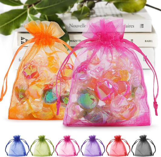 ANZNKU 50PCS White Organza Bags 3x4, Small Gift Bags Bulk for Sachet Jewelry Candy Treat, Mini Mesh Bag Drawstring for Wedding Bridal & Baby Shower, Party Favor Bag for Easter Mothers Day Birthday