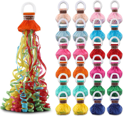 10 Pack Streamers Poppers, Hand Throw Party Poppers, Colorful No Mess Confetti Poppers, Magic Paper Crackers for Birthday Wedding Celebrations School Opening Graduation