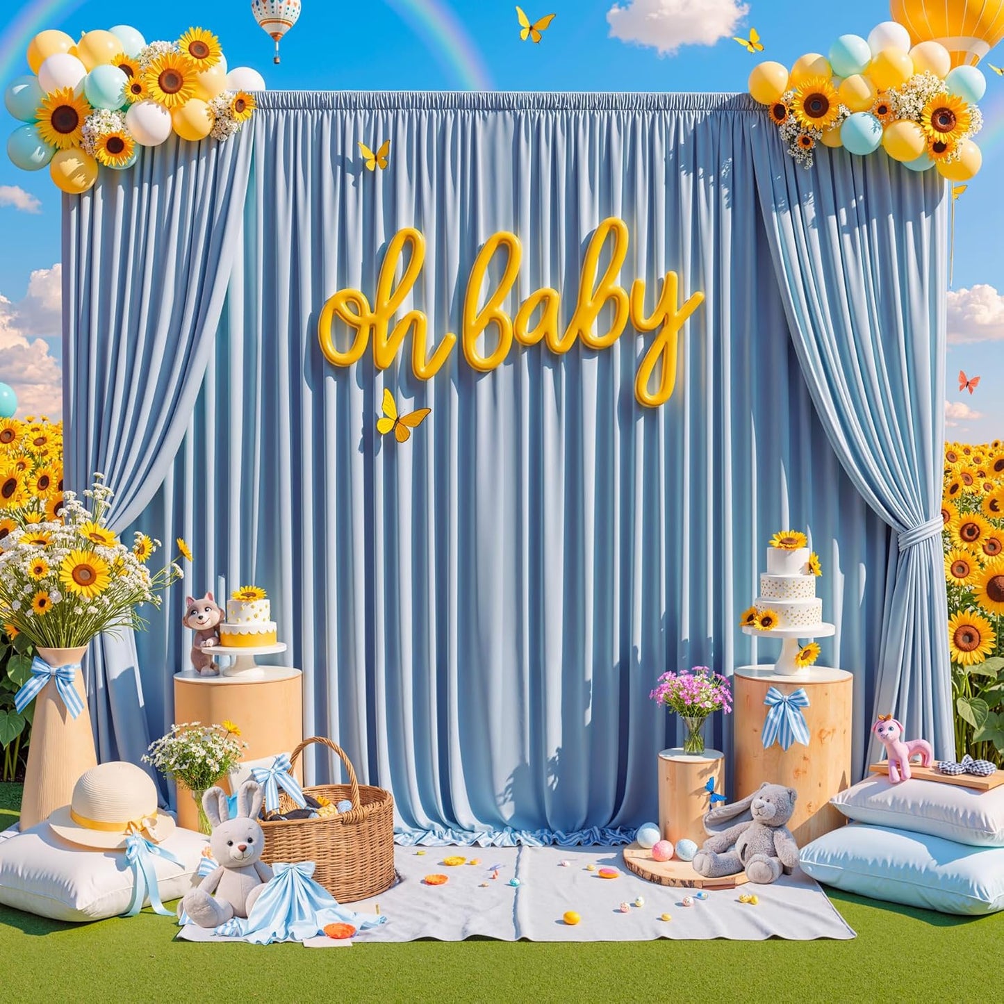 10 ft x 10 ft Wrinkle Free White Backdrop Curtains for Wedding Parties, Polyester Photography Backdrop Drapes for Birthday Parties Stage Backdrop Stand, 2 Panels 5x10FT Background Curtains