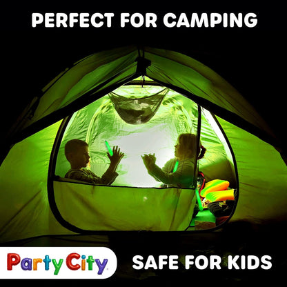 Party City Multicolor Glow Sticks Bulk Pack 6”- 25pk Glow in the Dark Sticks for Kids, Waterproof Camping Survival Ultra Bright Emergency Light Stick with String, Neon Glowsticks Party Supplies Favors