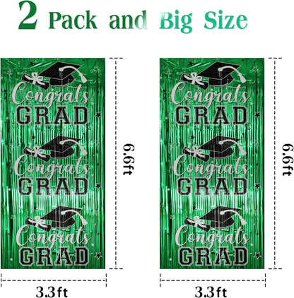 Gradution Party Suppiles Backdrop Decoration 2026, Claas of 2026 Streamer Tinsel Foil Fringe Curtains, Photo Booth Prop Backdrop, Black Grad Photo Backgrounds