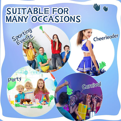 100 Pcs Sunburst Yellow Hand Clappers 7.5 Inch Clappers Noisemakers Noise Makers Party Favors Plastic Clapper for Sporting Events Cheers Ball Dance Basketball Football Noisemakers （Yellow）