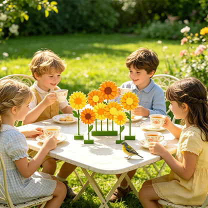 SUNBEAUTY 4PCS Honey Bee Honeycomb Centerpieces Decorations Yellow Bee Honeycomb Table Centerpieces with Sunflower Stickers for Baby Shower Birthday Gender Reveal Birthday Decoration