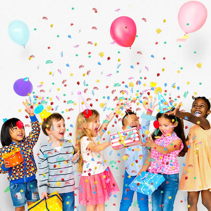 WILLBOND 3000 Pieces Happy Birthday Confetti Birthday Party Cake Confetti Metallic Foil Balloon Glitter Table Scatter Decorations for Carnival Baby Shower DIY Arts and Crafting
