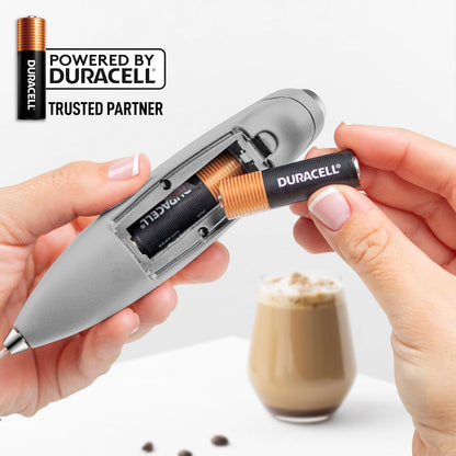 Zulay Kitchen Powerful Milk Frother Wand With Duracell Batteries - Ultra Fast Handheld Drink Mixer - Electric Whisk Foam Maker for Coffee, Lattes, Cappuccino & Matcha - Z1 Motor - Black - Colors D