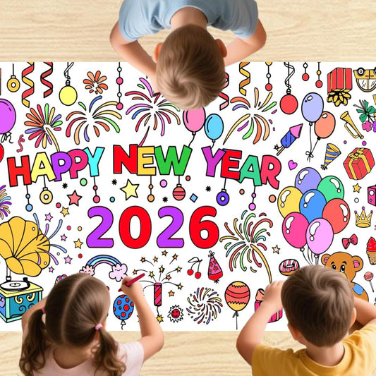 Birthday Giant Coloring Tablecloth for Kids 75x30 in Large Coloring Poster Jumbo Paper Tablecloth Poster Fun DIY Birthday Activity for Home Classroom Party Decorations Suppiles (happy birthday)