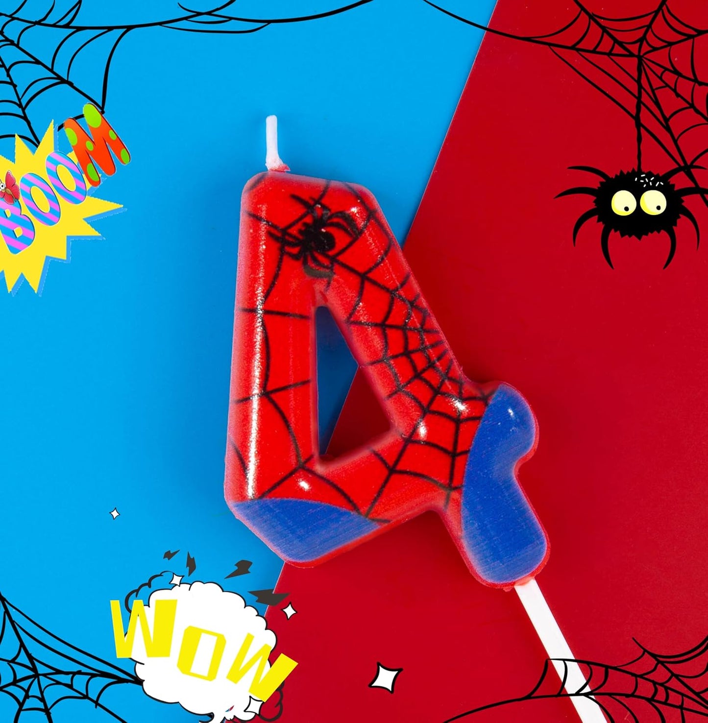 PHD CAKE 2.76 Inch Number 3 Spider Birthday Candles, Spider Cartoon Themed Number Candles, Cake Number Candles, Party Celebration