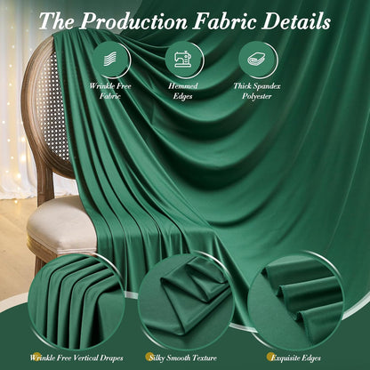 10 ft x 10 ft Wrinkle Free White Backdrop Curtains for Wedding Parties, Polyester Photography Backdrop Drapes for Birthday Parties Stage Backdrop Stand, 2 Panels 5x10FT Background Curtains