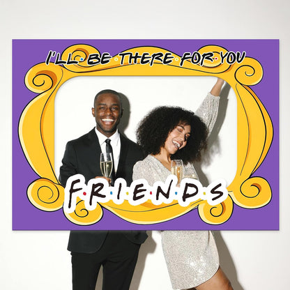 Friends Themed Photo Booth Props, 27.5 x 19.6 in Photo Booth Frame Friends Merchandise Party Decorations Supplies for Birthday, Graduation, Festivals, Anniversary, Wedding (Film Clapper Board Style)
