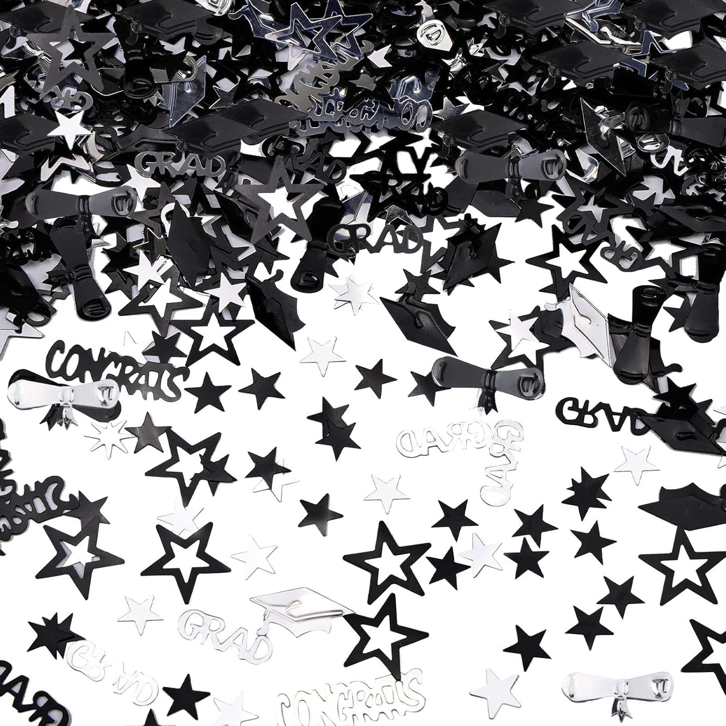 Gold and Black Graduation Confetti 2026, 1000 Pcs Congrats Grad Confetti Class of 2026 Party Table Centerpiece for 2026 Graduation Party Decorations