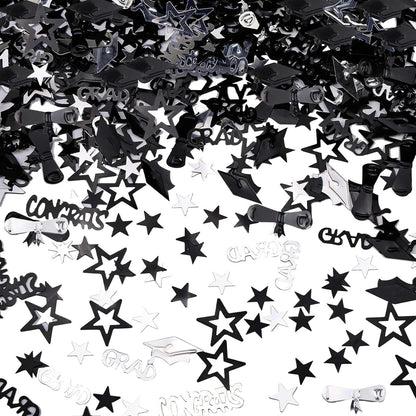 Gold and Black Graduation Confetti 2026, 1000 Pcs Congrats Grad Confetti Class of 2026 Party Table Centerpiece for 2026 Graduation Party Decorations