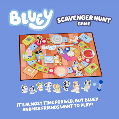 Bluey Scavenger Hunt Board Game, Cooperative Play with 4 Exclusive Mini-Figures, Indoor Games for Kids Ages 5+, Fun Toy Token Collecting Game