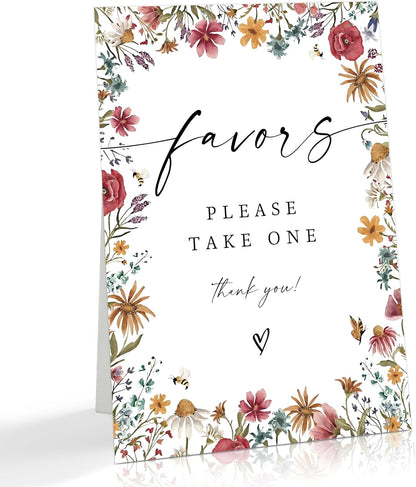 Wild Flower Audio Guest Book Sign, Baby in Bloom Love is in Bloom Decorations, Bridal Shower Baby Shower Wedding Signs for Reception, Floral Party Table Decor, 8 x 11 Inch