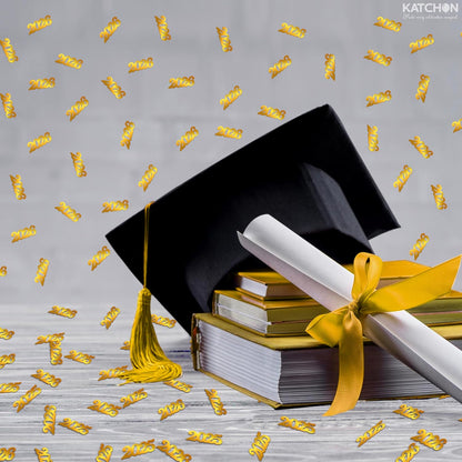 Black and Gold Grad Graduation Decorations 2026 - Pack of 1000, Congrats Grad Graduation Confetti 2026 | Grad Confetti Class of 2026 for Black and Gold 2026 Graduation Decorations, KatchOn