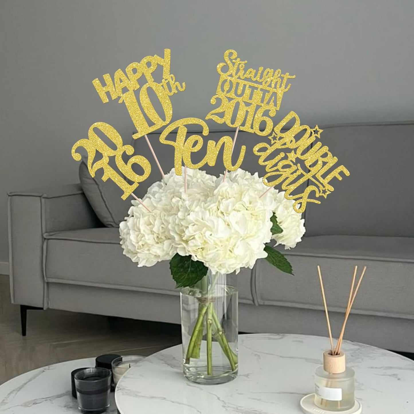 15 PCS 50th Birthday Centerpiece Sticks Fifty Happy 50th Straight Outta 1976 Table Flower Centerpieces Sticks Cheers to 50 Floral Decorations for 50th Birthday Party Centerpieces Supplies Black