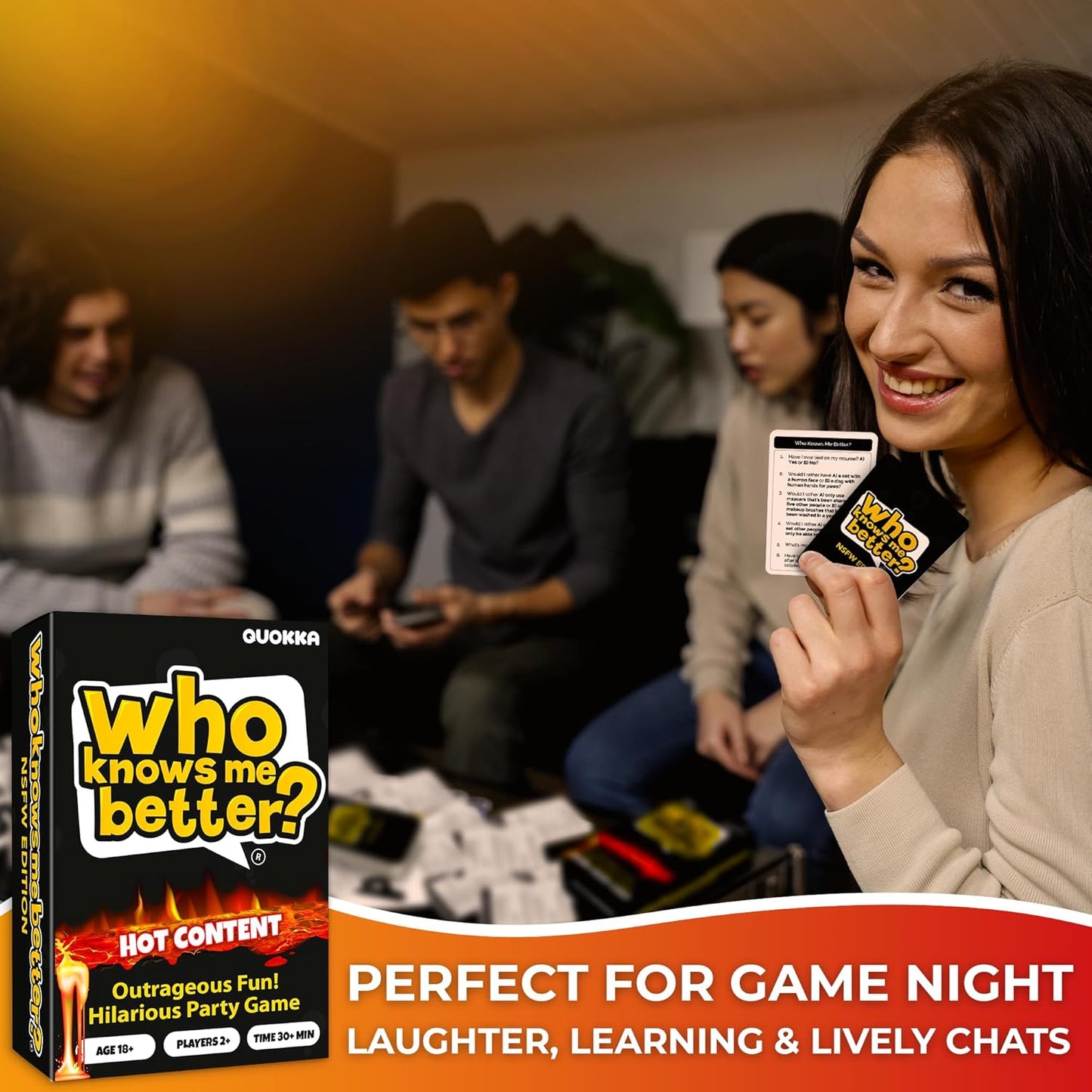 Quokka Card Games for Adults – Who Knows Me Better NSFW Edition – Party Game with 500+ Questions for Friends, Couples & Party Game Nights Ages 18+