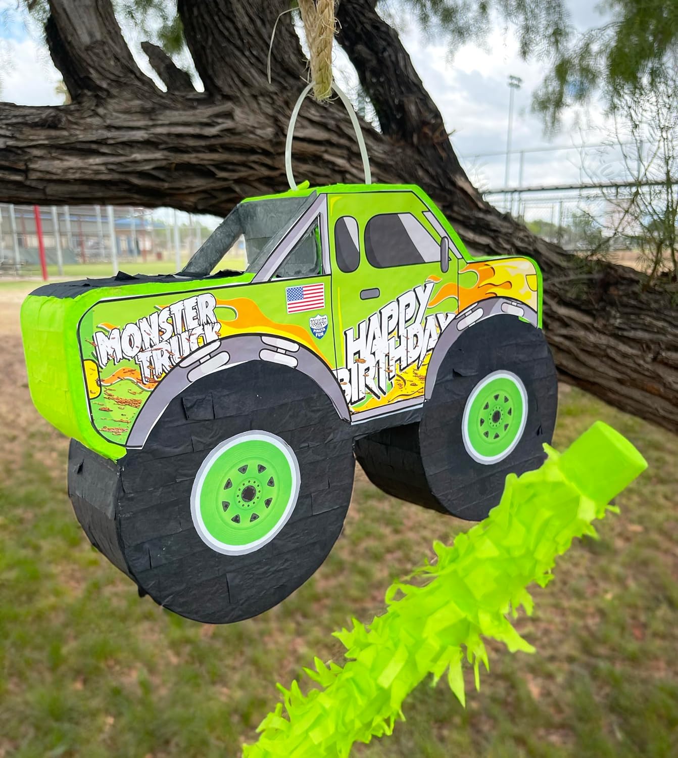 Jergrim Blue Monster Truck Piñata, Small 4 Piece Set, perfect for Kids Birthday Parties, Race Car Party Supplies fits piñata candy and party favors (17”X11”) Durable!