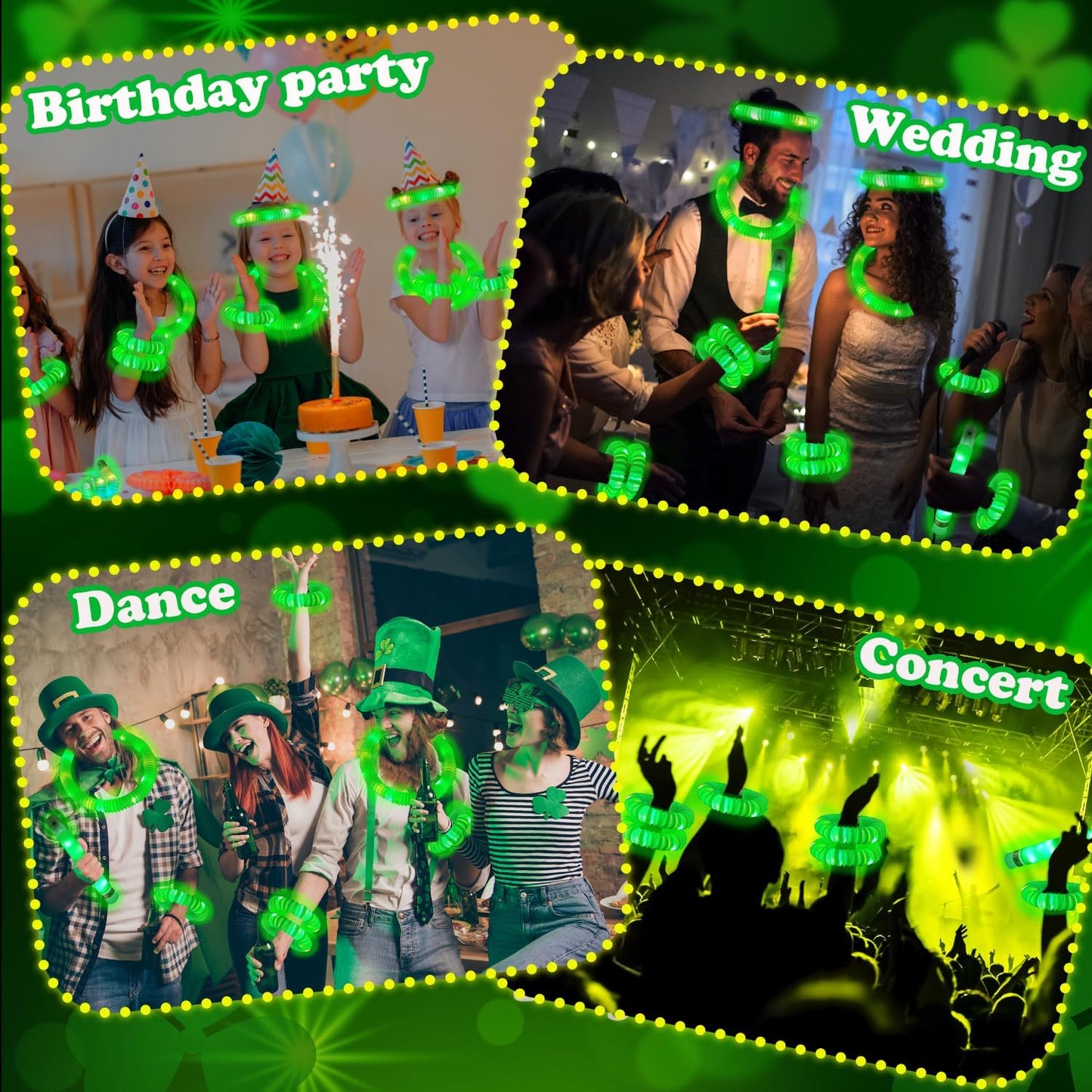 Orange Glow Sticks Party Favors Supplies for Kids 24 PCS,4th of July LED Light up Pop Tubes for Toddlers,Neon Necklaces Bracelets Accessories,Birthday Dance Party 250th Anniversary Camping Toys Gifts