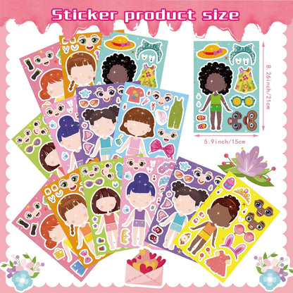 24 Sheets Make-a-face Cupcake Stickers Make Your Own Dessert Stickers Mix and Match Sweets and Fruit Treats Party Favor Supplies for Kids Ice Cream Sticker Games Birthday DIY Art Crafts