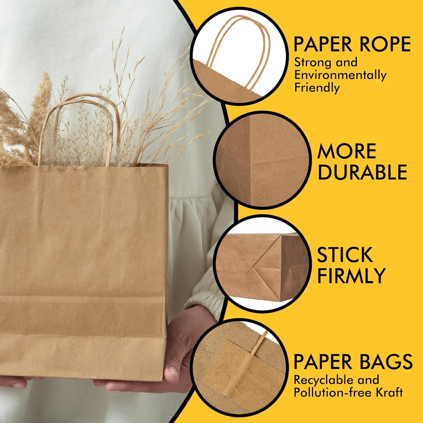 RACETOP 32 Pack Small Paper Gift Bags with Handles, 5.8"×3.2"×8.25" Kraft Paper Party Favor Bags Bulk for Kids Birthday, Baby Shower, Crafts, Wedding, Party Supplies (8 Colors)
