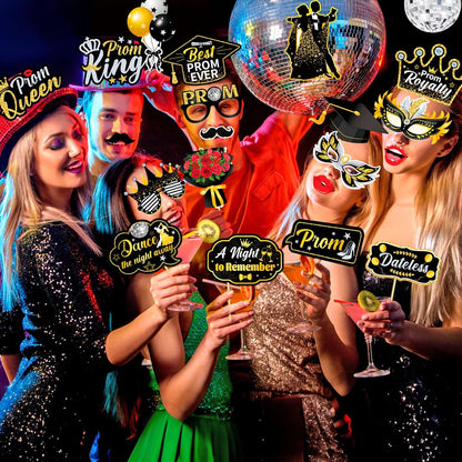HOWAF Prom Photo Booth Props Kit- 1pcs Prom 2026 Giant Inflatable Photo Frame Selfie Frame with 29pcs Prom Night Party Props Graduation Photo Booth Props Prom Decorations 2026 Graduation Decorations