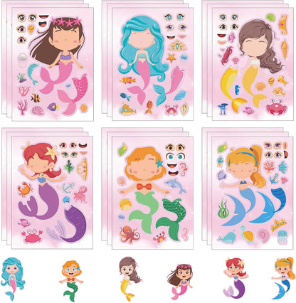 24 Sheets Cupcake Make a Face Sticker Sheets for Kids Todders Activities, Make Your Own Stickers for Kids Birthday Party Favor Supplies Craft
