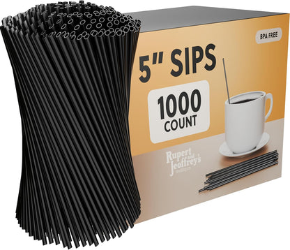 Disposable Plastic Coffee Stirrer Straw - 5 Inch Sip Stir Stick (1000, Neon)