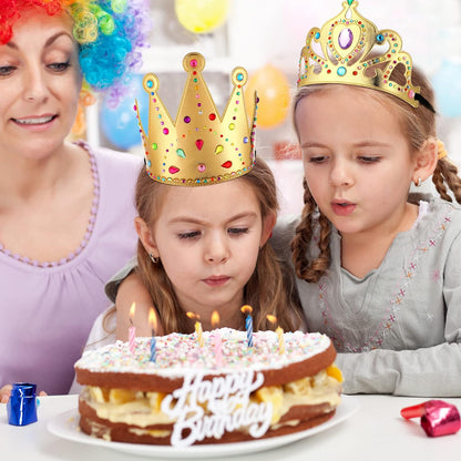 MTLEE 12 Pieces Foam Princess Tiaras Crown for Kids 928 Pieces Gem Stickers 12 Gem Rings Craft Making Kits Birthday Party Favors