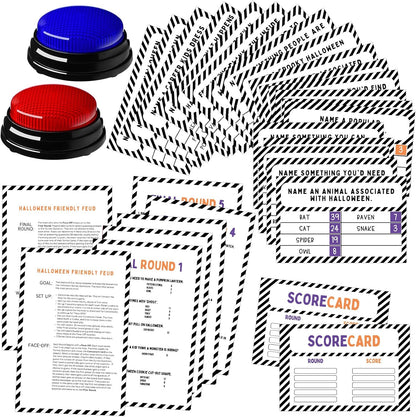 20 Pcs Retirement Friendly Feud Game Set Retirement Party Game Trivia Quiz with 18 Card 2 Buzzer for Adults Family Games Activities Party Supplies, Battery Not Included