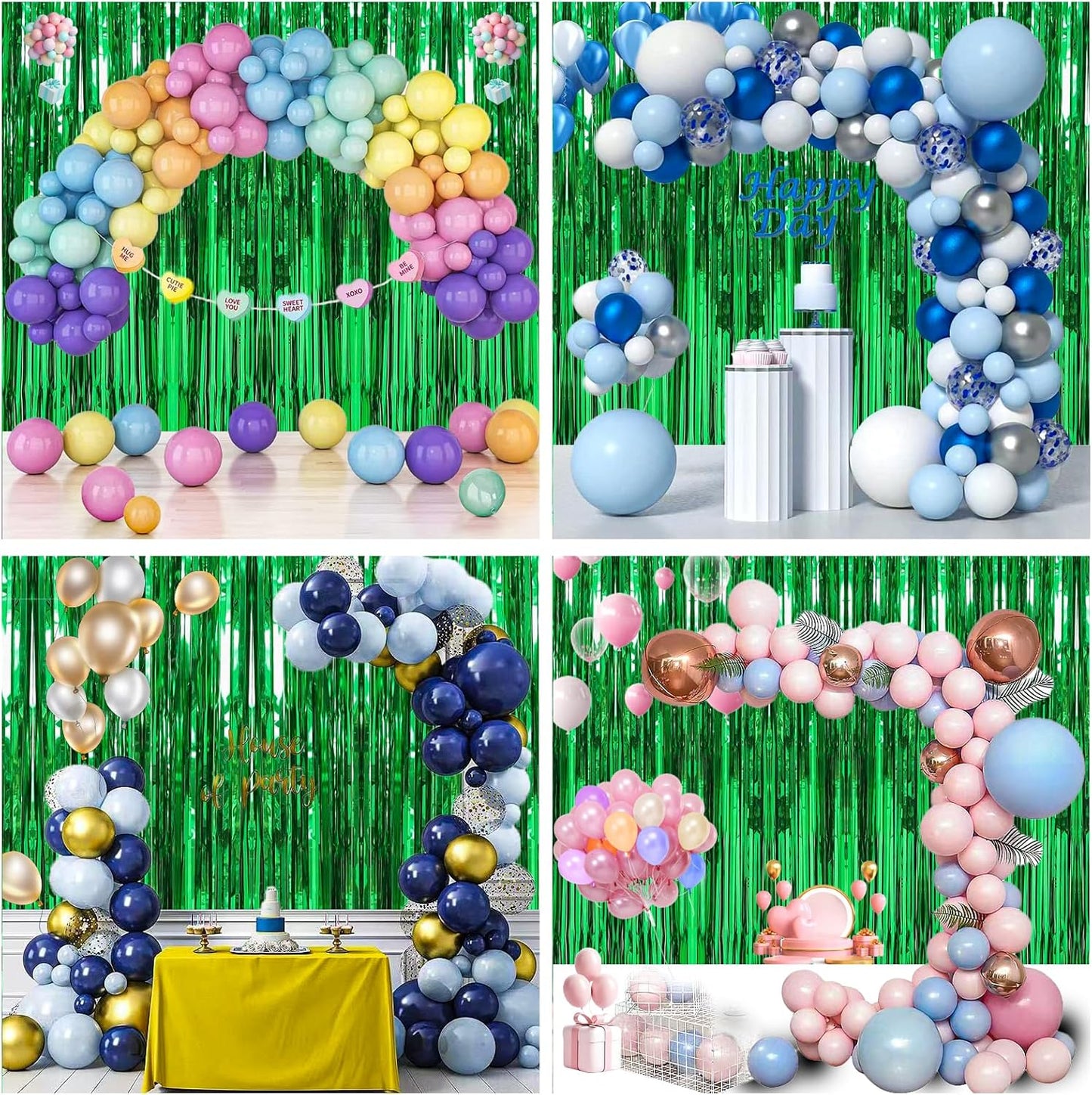 Birthday Party Decorations: 3 Pack 3.3 x 9.9 ft Gold Foil Fringe Curtains Party Supplies, Tinsel Curtain Backdrop for Parties/Birthday/Photo Booth