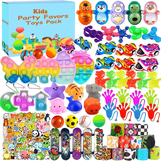 Beilunt 117 Pack Party Favors Toy Easter Egg Filler, Treasure Box Toys for Classroom, Carnival Prizes School Classroom Rewards Pinata Stuffers Goodie Bags Bulk Toys