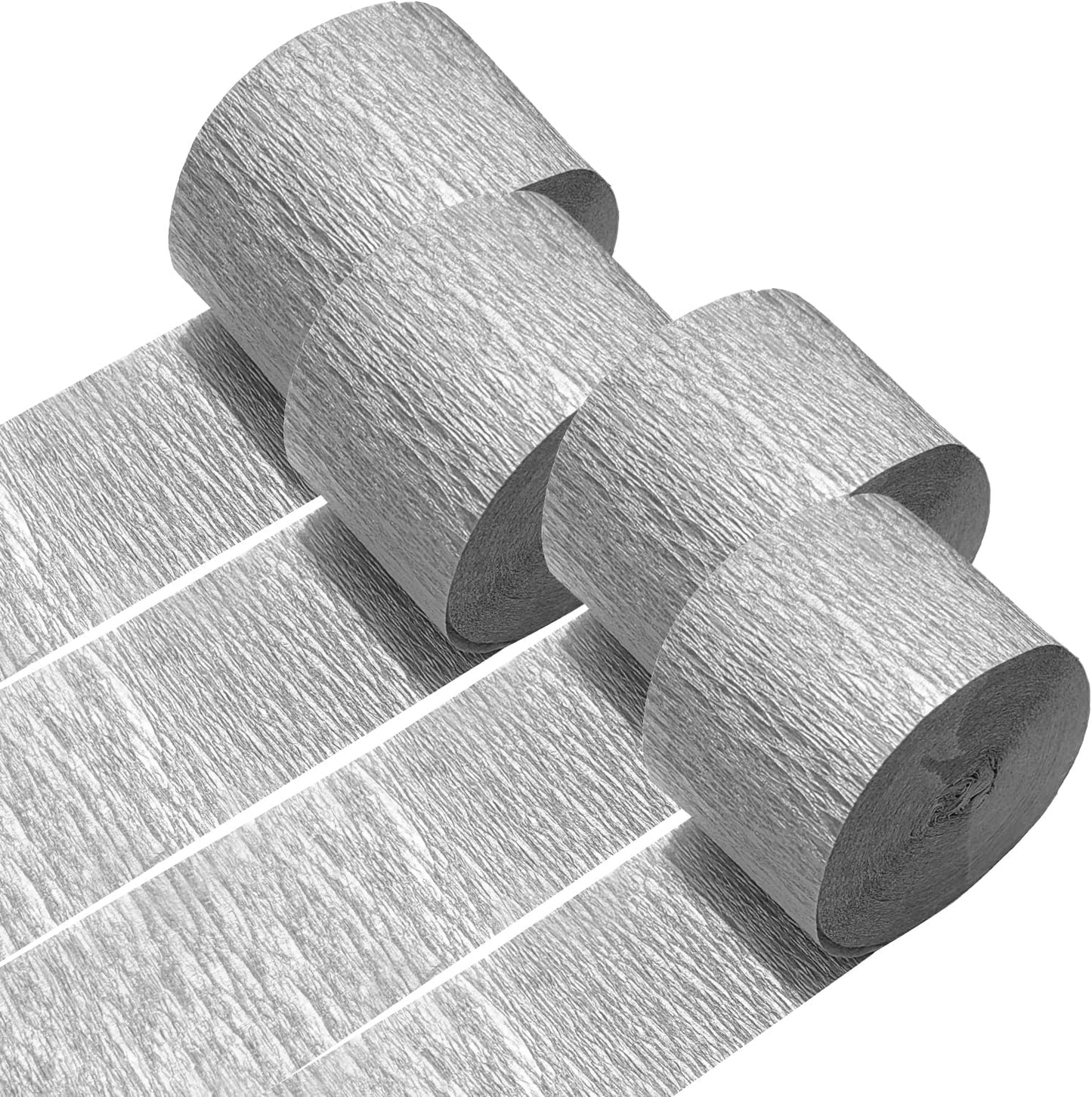 4 Crepe Paper Streamers Rolls, 328ft Pack of Red and White Crepe Paper for Birthday Baby Shower Wedding Christmas Valentines Day Party Decorations (1.8 inch x 82 ft/Roll)