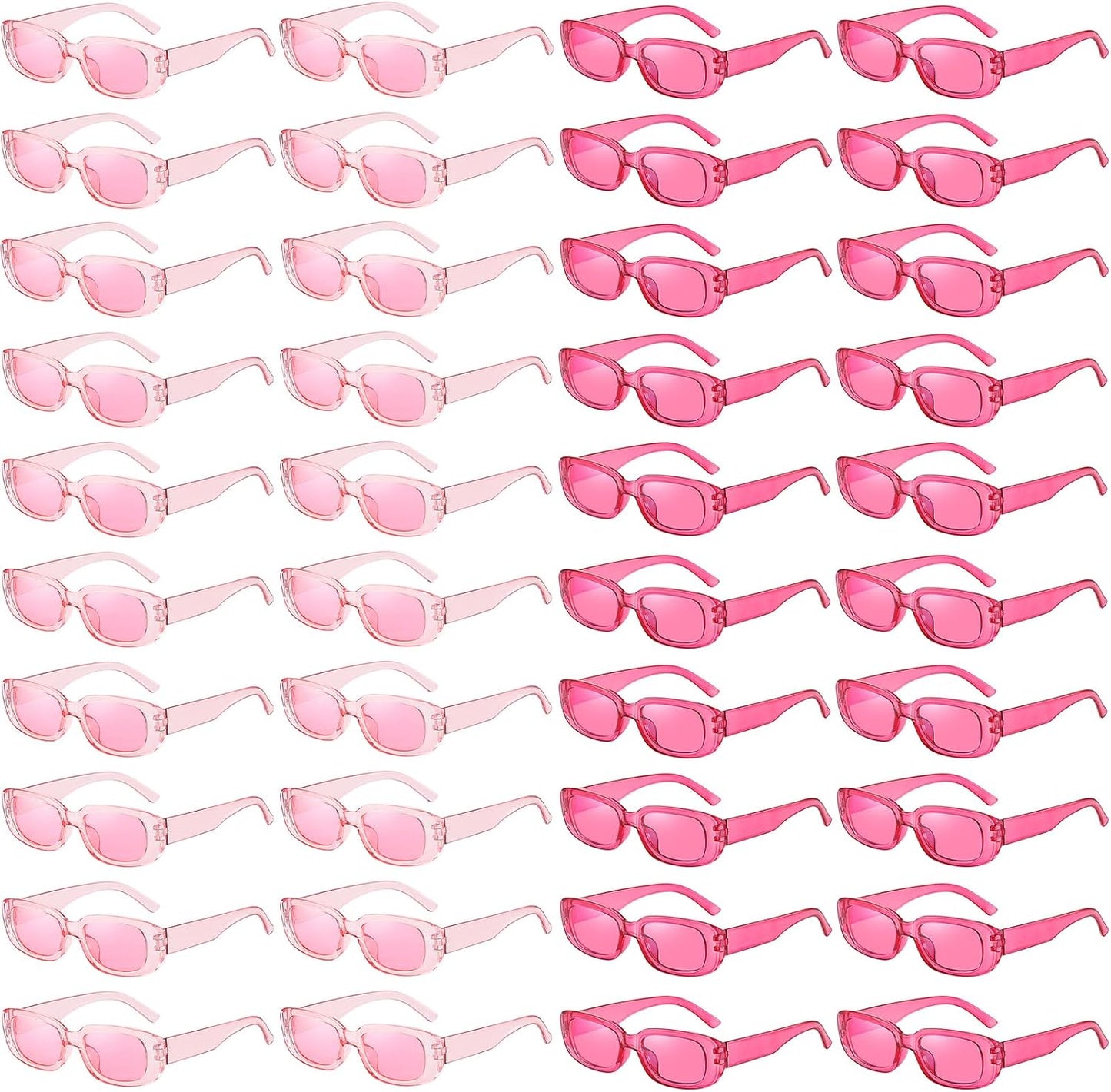 Pibupibu 40 Pack Rectangle Sunglasses Bulk 90s Retro Cool Party Sunglasses for Women Men Fun Glasses Set