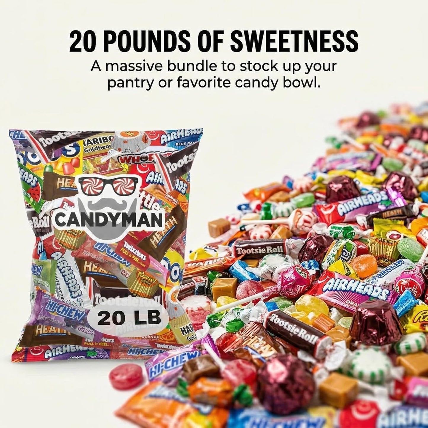 CANDYMAN (5 LB) Chocolate Candy Variety Pack — Individually Wrapped Bulk Candy Mix, Fun & Mini Size Treats for, Pinata Fillers for Kids, Party Favors, Father's Day, Ship with Ice