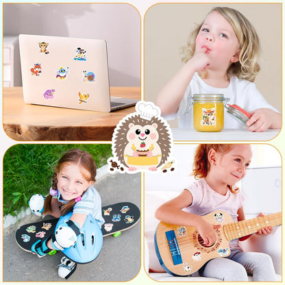 50PCS Smiling Stickers, Cute Water Bottle Stickers for Kids, for Teaching Rewards, Notebooks, Stationery, Luggage, Cartoon PVC Happy Stickers