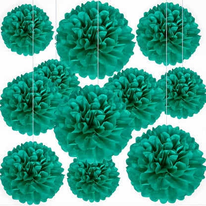 20 PCS Orange Tissue Paper Pom Poms, Tissue Pom Poms Flowers, Sizes of 6", 10", 12", 14" Hanging Paper Flower Ball for Wedding, Birthday, Halloween, Christmas, Baby Shower Party Decor