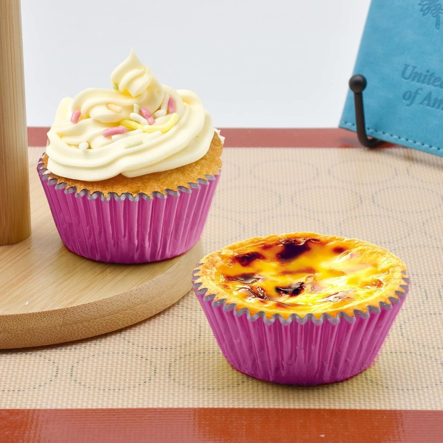 200 Pcs Gold Foil Cupcake Liners Standard Baking Cups Muffin Paper Cases