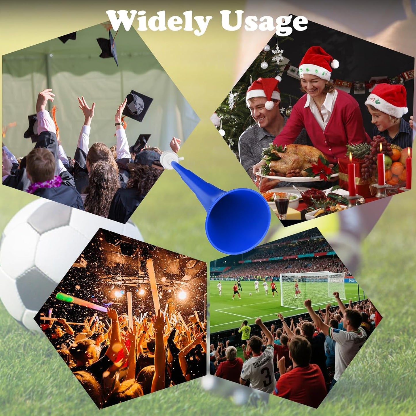 Collapsible Stadium Horn 24 Inch Vuvuzela Noise Makers Plastic Cheering Trumpet Blow Horns Noisemakers for Sporting Events Football Games School Sports Party Supplies Favors Accessories
