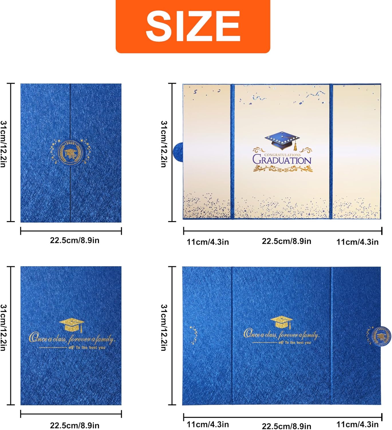 Graduation Guest Book 2026 Graduation Party Decorations Class of 2026 Graduation Sign in Book Signature Board Keepsake Grad Party Supplies College High School Graduation Gift Card Book (Blue)
