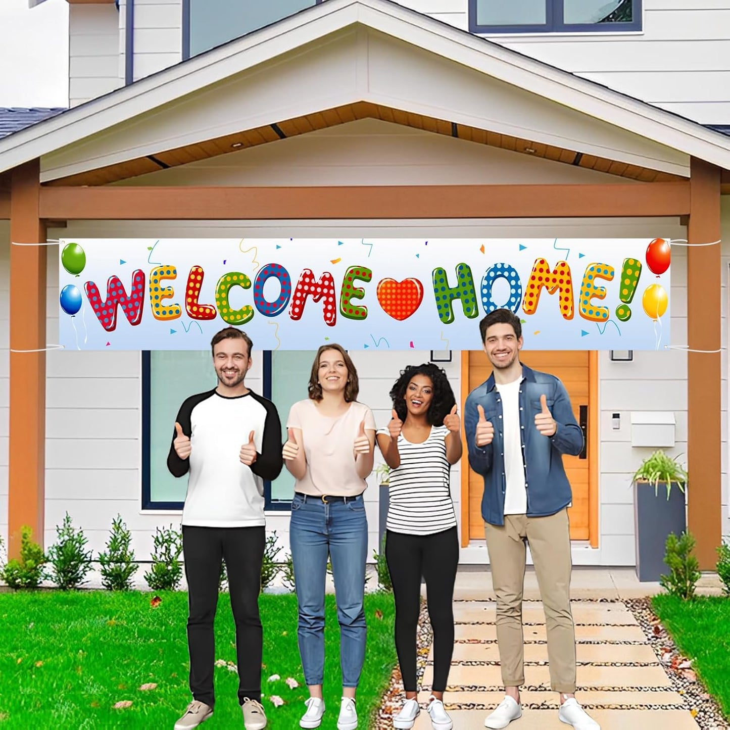 Labakita Welcome Home Banner, Decorations for Hospital/Military/Navy/Marine Corps/Marine Boot-camp/Army/National Guard/Air Force/Housewarming, Welcome Home Sign