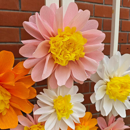 Crepe Paper Flower for Wall Decor Girls Birthday Party Backdrop Baby Shower Nursery Room Decoration Pack of 9 (Pastel)