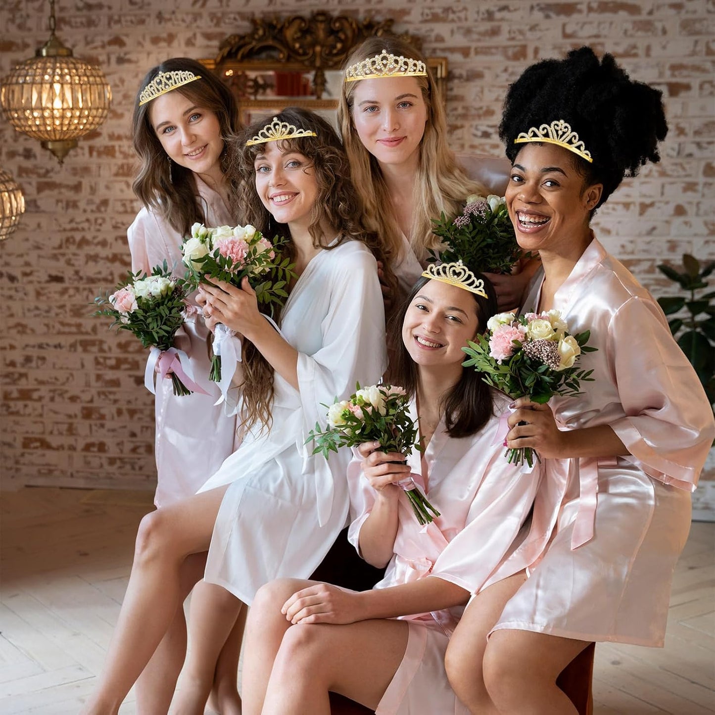 10 Pcs Crystal Crowns Headbands, Gold Princess Headband Rhinestone Crown Queen Headband with Comb for Women Princess Hair Accessories for Birthday Party, Wedding(Random)