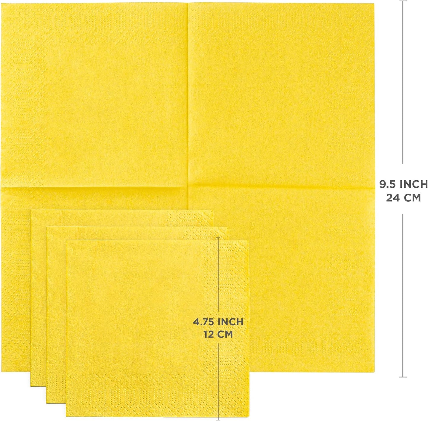 Black Beverage Napkins (300 Count) 2-Ply Disposable Cocktail Napkins for Bar, Weddings, Parties, Events, Premium Quality and EU Made